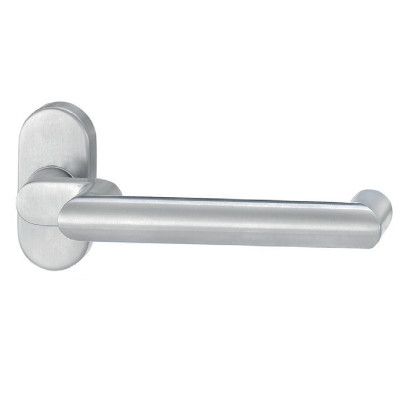 Fire-proof handle for framed panic doors ARES 146 FS on oval rose, 9 mm, stainless steel