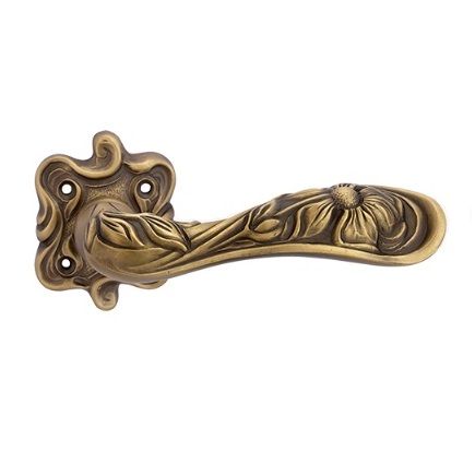 ARTE handle set with roses 091 BAC, patine matt