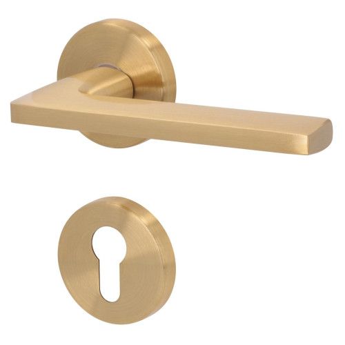 ATLANTA-R handle set with roses PZ, brass matt