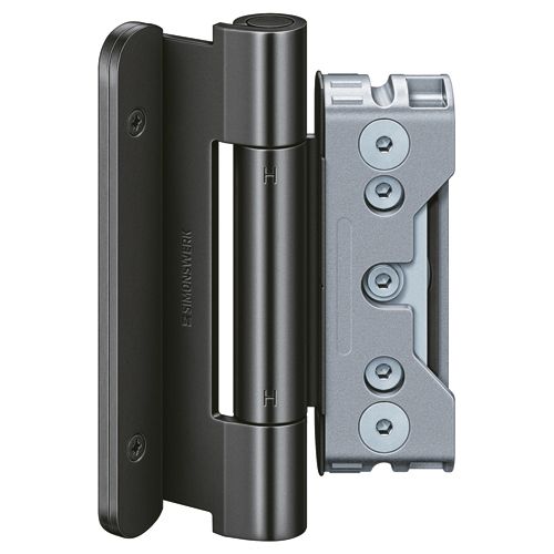 Objekteņģu kompl. (3 eņģes) BAKA protect 4040 3D FD MSTS, melnas