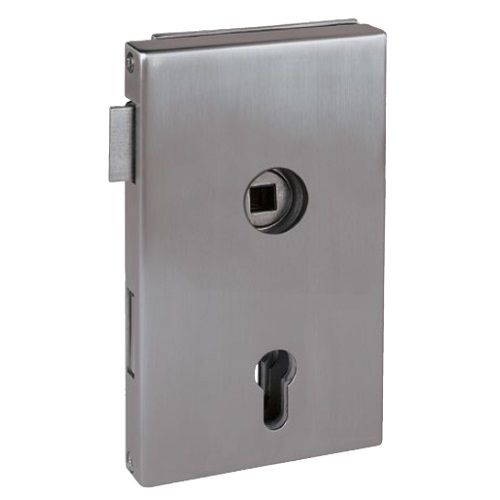 Glass door lock BARCELONA PZ, square, stainless steel, RIGHT