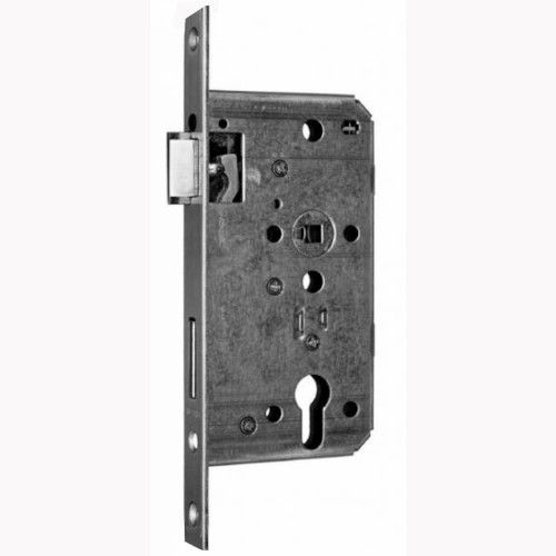 BMH 450 mortise lock PZW 55/72/24/K, faceplate angular, stainless steel, LEFT
