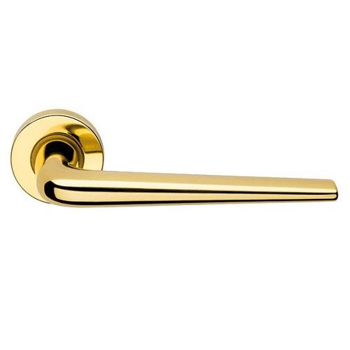 BRIXIA ZINCRAL handle set with roses 101 BAC, polished brass