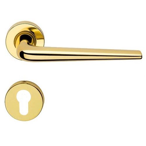 BRIXIA ZINCRAL handle set with roses 101 PZ, polished brass