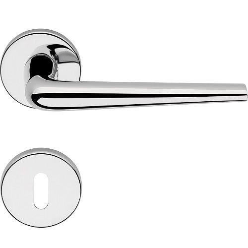 BRIXIA ZINCRAL handle set with roses 101 BB, polished chrome