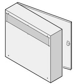 Rear access letterbox, 370x330x145 mm, grey RAL9007