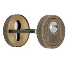 Abpusēja drošības rozete ar vairogu, antīks misiņš