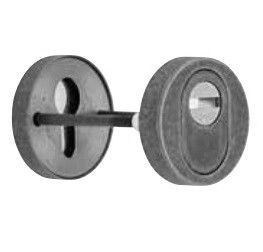 Abpusēja  drošības rozete ar vairogu, antīka sudraba tonī