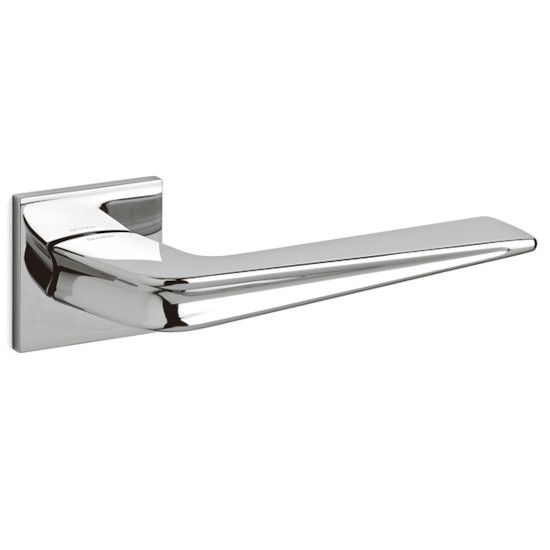 CHEVRON handle/rose set.BAC, polished chrome