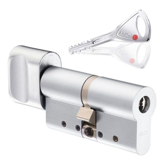 ABLOY PROTEC2 profilcilindrs ar pogu 31-31mm, matēti hromēts