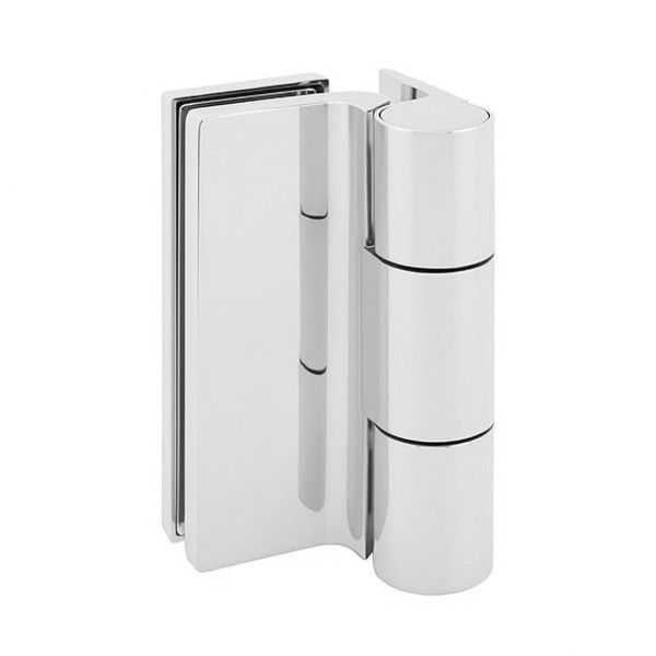 CO 8682 Pilnstikla durvju eņģe ar sienas stiprinājumu, pulēti hromēta (014)