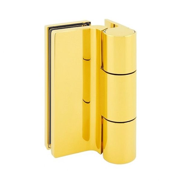 CO 8682 Pilnstikla durvju eņģe ar sienas stiprinājumu, PVD pulēti zeltīta (016)