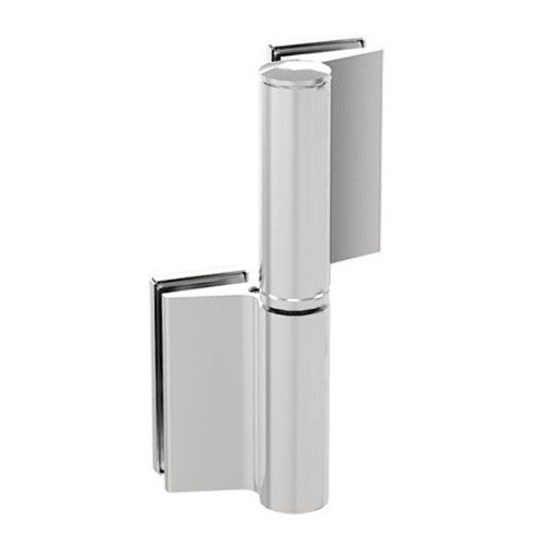 EV 835E50 Adjustable hydraulic hinge glass/glass, natural silver tone, anodised (002), LEFT
