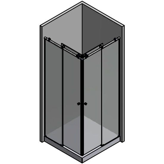 COLETTE sliding system for corner shower 900x900mm, with U-profile connector with wall, matt st. steel