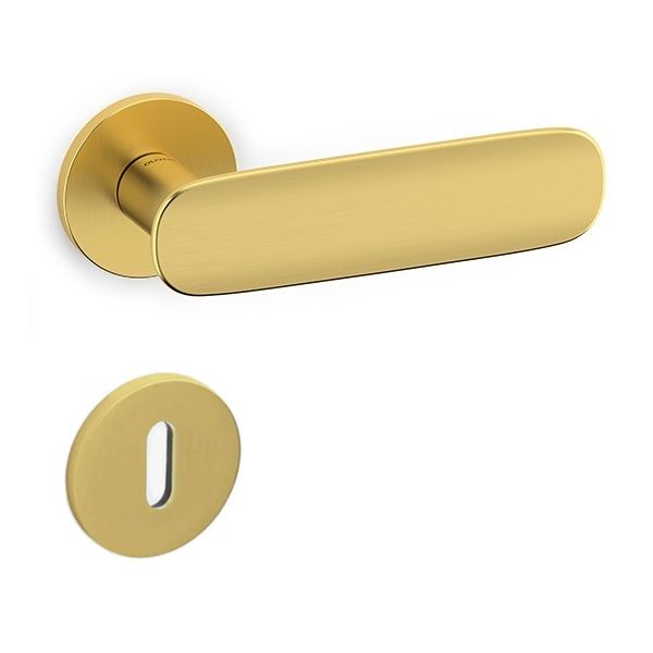 CONCA L handle set with round roses BB, satin gold PVD (TS)