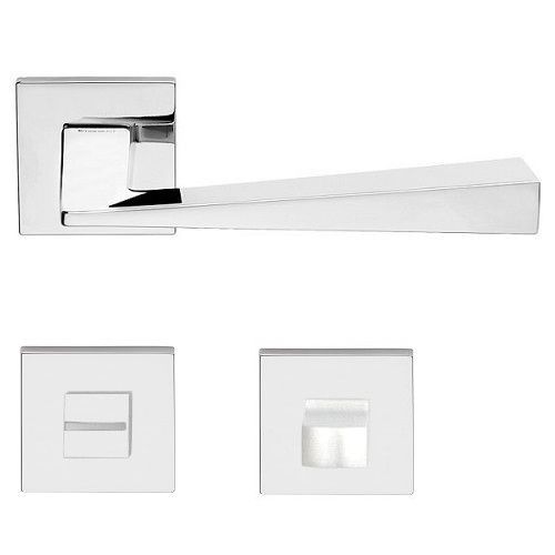 CONICA ZINCRAL handle set with roses 024 WC 234NT, polished chrome