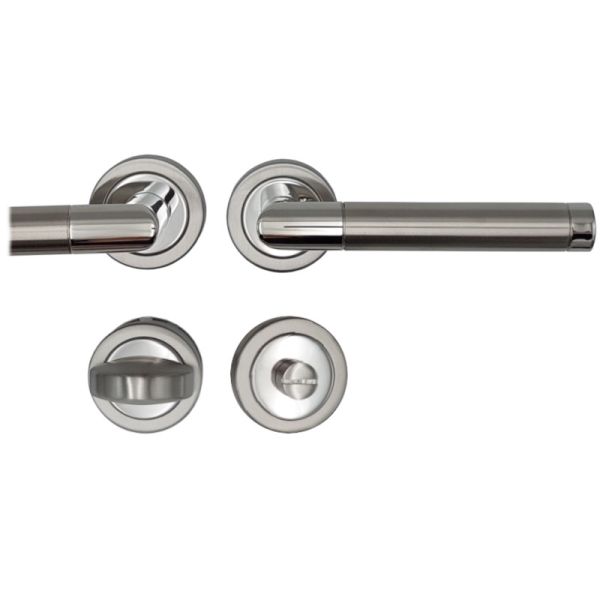 DALLAS WC handle set with roses, st.steel Bicolor