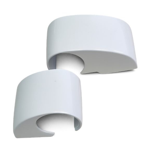 Noapaļoti vāciņi DOMINA HP COVER 2-daļīgajām eņģēm, C/C 62,5 mm, balti RAL9010