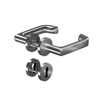 8116 PREMIUM FS fire safety door handle set with roses PZ, 9mm, stainless steel