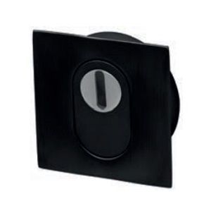 Square flush security rose, black
