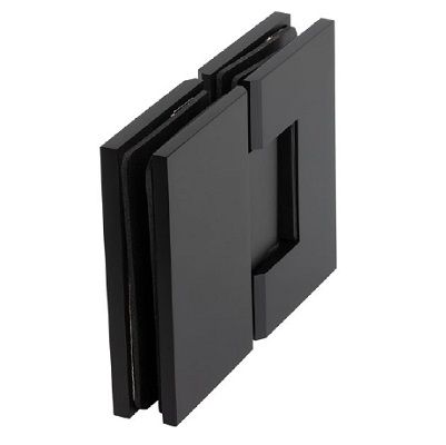 Atspereņģe duškabīnēm ECONOMY - stikls/stikls 180°, melna matēta