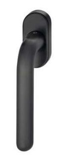 Window handle on oval rose, aluminium black S8