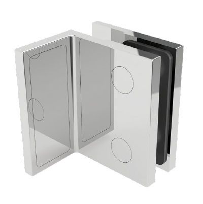 Stūra savienotājs duškabīnēm ELENA - siena/stikls 90°, misiņš spīdīgi hromēts