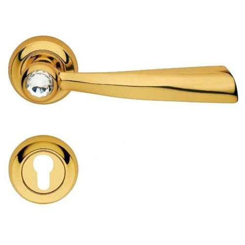 ELIKA Crystal handle set with roses 108 PZ, brass gold-plated