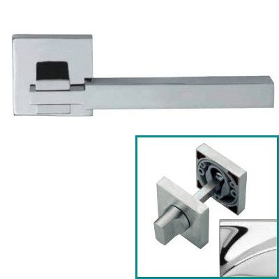 ELLE handle set with roses 088 WC 233NT, polished chrome