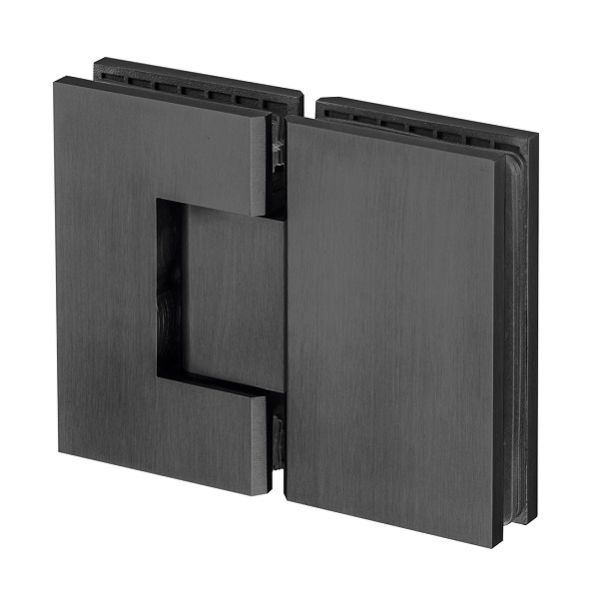 Eņģe stikla durvīm IN.05.308.TB, stikls/stikls, slīpēts ner.tērauds PVD titāns melns