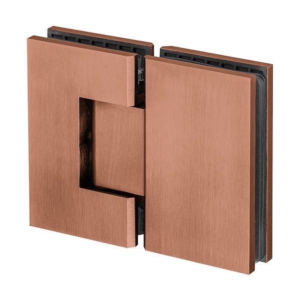 Eņģe stikla durvīm IN.05.308.TCO, stikls/stikls, slīpēts ner.tērauds PVD titāns vara tonī