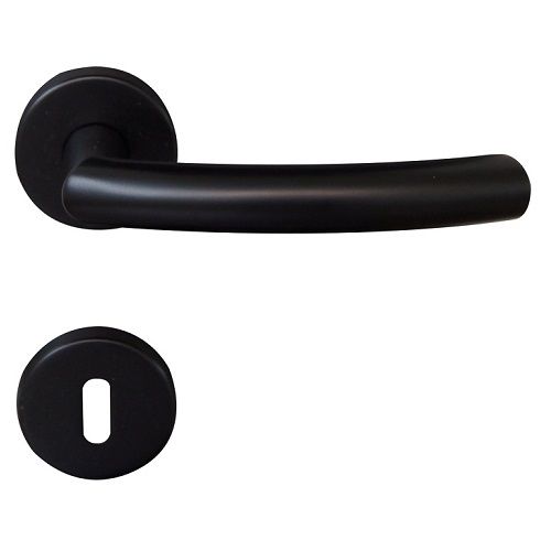 FAIR II-R handle/rose set BB, stainless steel, black colour coated