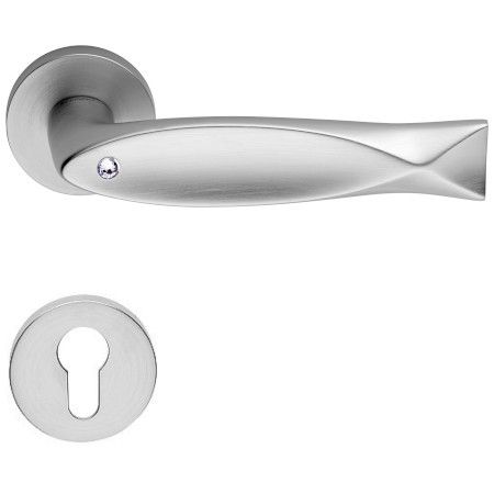 FISH Crystal rokt./rozešu 023 grt.PZ, misiņš matēti hromēts+kristāli
