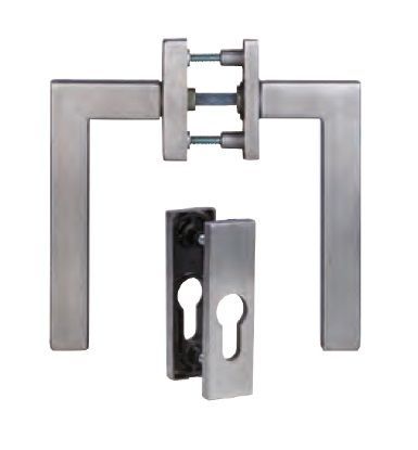 GALINA II-Square balkona durvju grt. ar kantainām PZ rozetēm, nerūs.tērauds