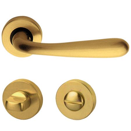 GARDA handle set with roses 101 WC 117NT, satin brass