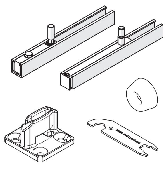 HAWA Junior 100 B Pocket stiprinājumu/vadotnes komplekts 1 vērtnei