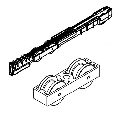 HAWA-Junior 100 Z SoftMove vienpusējs vērtnei no 650mm, komplektā 2 rullīši/1 Soft Move un 1 atdure