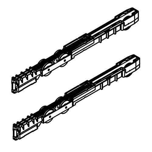 HAWA-Junior 100 Z SoftMove abpusējs vērtnei no 800mm, komplektā 2 rullīši un 2 atdures