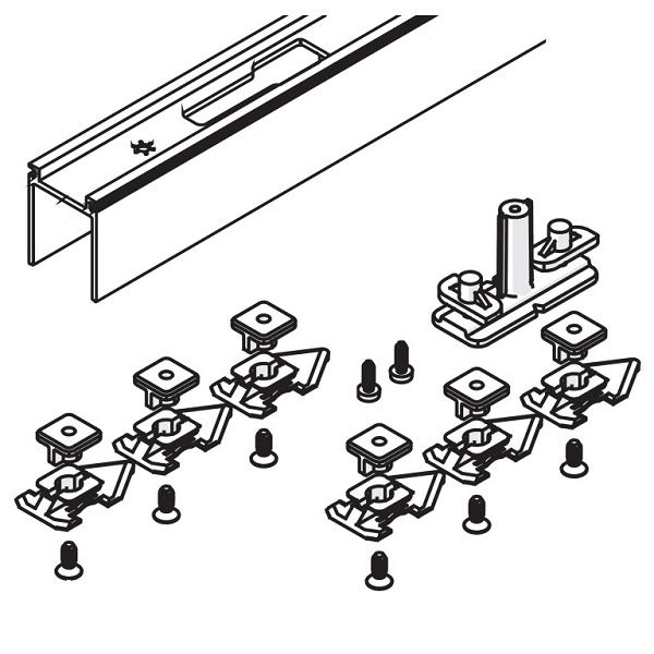 HAWA Junior 80/B-Pocket sliedes 2000mm montāžas/demontāžas komplekts
