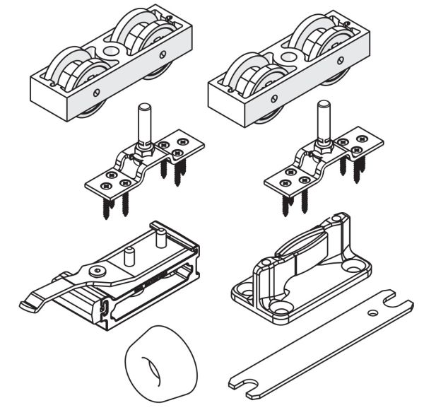 HAWA-Junior 250/A bīdāmo durvju grt. 1 vērtnei, bez sliedes