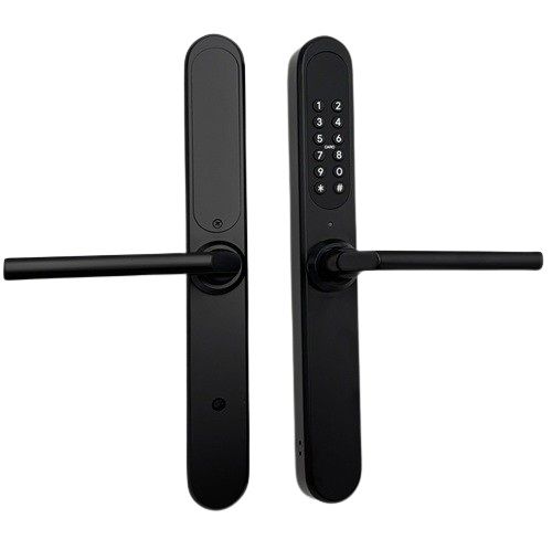 S35A Viedais durvju rokturis BAC, IP55, kods, čips, bluetooth, nerūsējošais tērauds melns