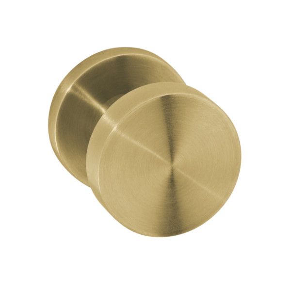 IN.00.092 Fixed doorknob on round rose, gold PVD (TG)