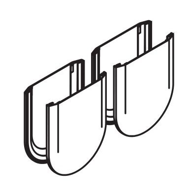 Nosegplāksnes (4 gab.) Junior GP stikla stiprināšanai, noapaļota, nerūs.tērauds