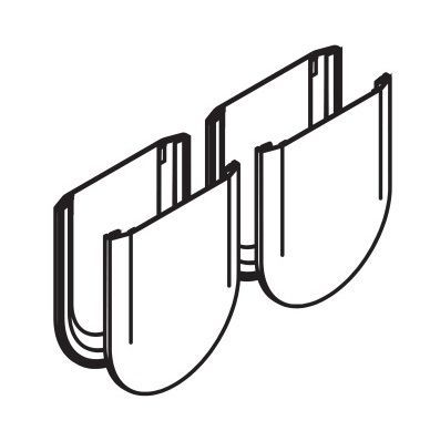 Cover plates (4 pc.) Junior GP for glass fixing, rounded, polished chrome