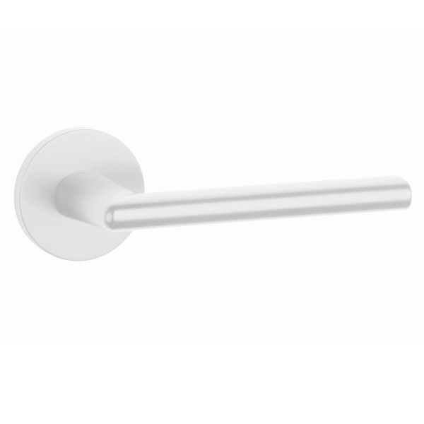 KALMIA handle/rose set BAC, round rose, 7mm, matt white
