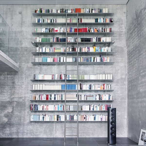 Sliding ladder KLASSIK TANGENS SL.6006.KL for particularly high shelves | SBUNPARTNERI.lv