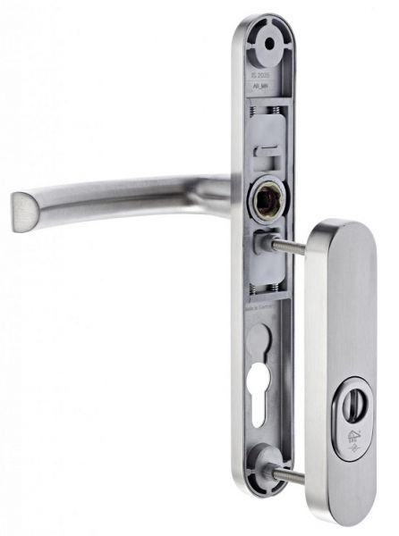 Composite rose/backplate security set KRONOS ES1 2000ZA with cylinder guard, PZ/92mm, aluminium natural tone F1