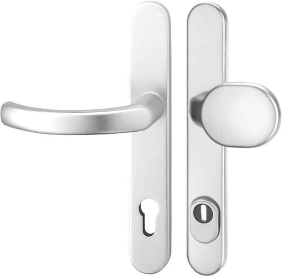 KRONOS 2000 security handle set with knob K22 and cylinder guard, 8/92mm, alum. natural tone F1