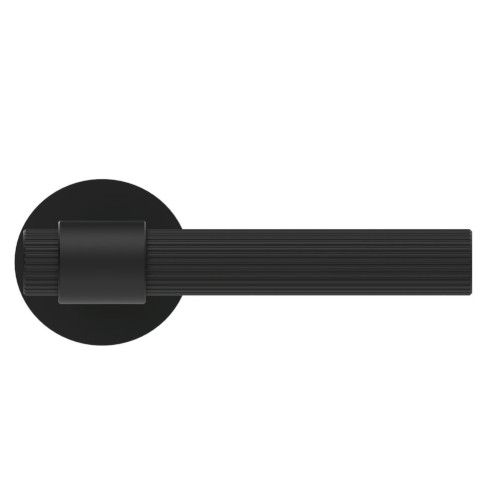 LINEA COLORS handle set with round roses RC05M BAC, aluminium RAL9005 black