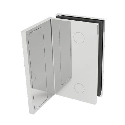 LEA stūra savientoājs duškabīnēm, siena/stikls, misiņš pulēti hromēts